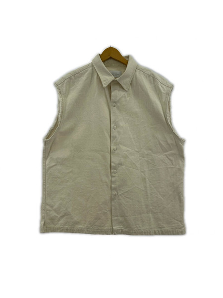 UNUSED ジレ・ベスト 12oz Sleeveless Denim Shirt 白 (3)