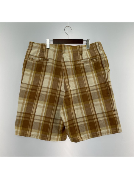 90s A BATHING APE チェックショートパンツ ベージュ