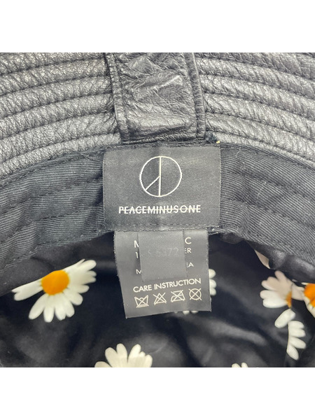 peaceminusone バケットハット PEACEMINUSONE ハット バケットハット レザー/ブラック｜商品