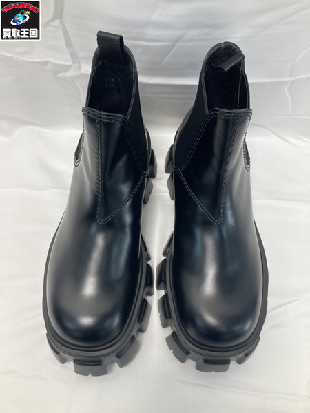PRADA プラダ チェルシーブーツ 2TE174 レザー アンクルブーツ サイドゴア 靴 ブラック 5 1/2