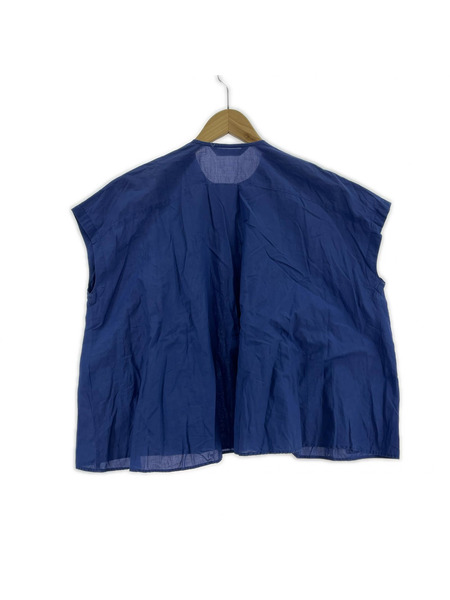 mizuiroind ソノ他 ノースリーブ ピンタック ブラウス 青