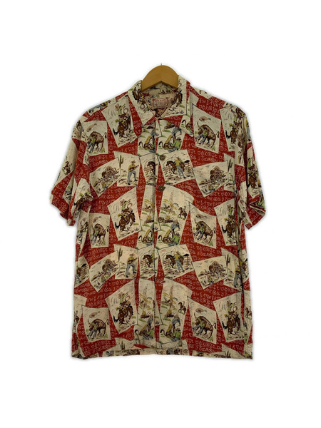 REAL McCOY’S 半袖シャツ 柄シャツ 赤