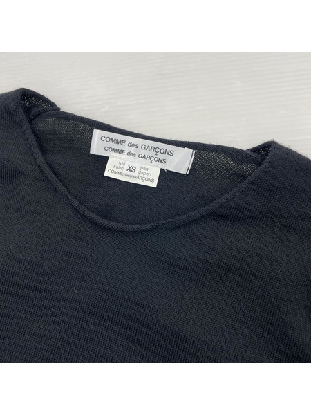 COMME des GARCONS ニット・セーター 19年 コムコム フリル 黒 (XS)