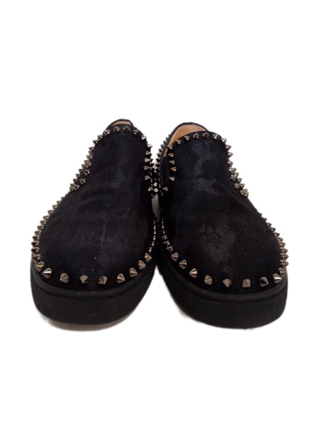 靴 C.Louboutin　スタッズ　スリッポン　黒　43[値下]