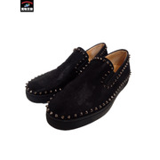 靴 C.Louboutin　スタッズ　スリッポン　黒　43