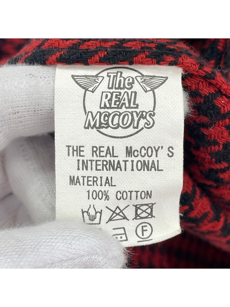 JOE McCOY 長袖シャツ 千鳥格子 赤黒 (16)