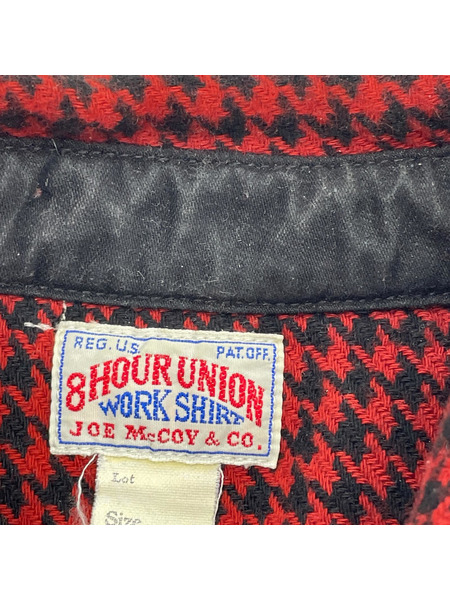 JOE McCOY 長袖シャツ 千鳥格子 赤黒 (16)