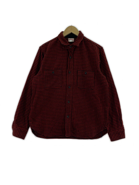 JOE McCOY 長袖シャツ 千鳥格子 赤黒 (16)