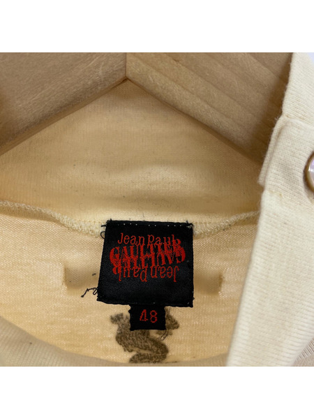 JEAN PAUL GAULTIER FEMME  ボーダー 変形lstee ドラゴン 48 アイボリー