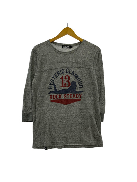 HYSTERIC GLAMOUR 七分丈・ラグランT S/グレー/0203CL06