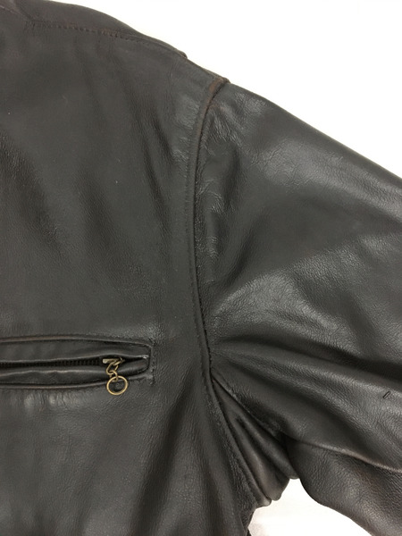 schott ライダース 641 シングルライダースジャケット 42 茶芯レザー ブラック