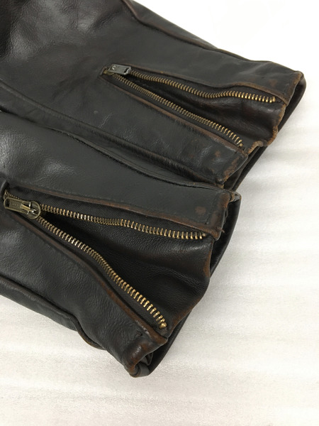 schott ライダース 641 シングルライダースジャケット 42 茶芯レザー ブラック