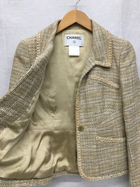 CHNEL　レディースラグ衣料 1Bツイードジャケット/36/2003春コレクション