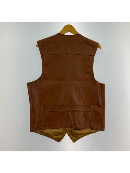 OLD・VINTAGE ジレ・ベスト 70s レザーベスト ブラウン(42)