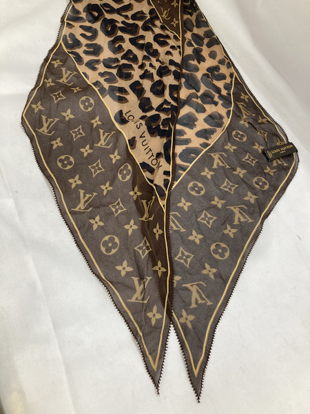 LV モノグラム×レオパード スカーフ/