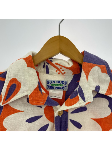 SUN SURF 半袖シャツ 花柄 シャツ オレンジ (?)