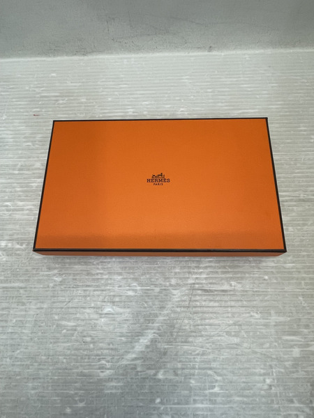 HERMES ベアンスフレ ロングウォレット ネイビー X刻印
