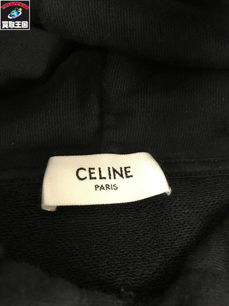 CELINE パーカー ロゴ ドロー ストリングパーカー L ブラック