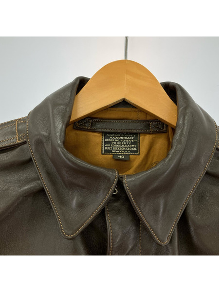 Buzz Rickson's フライトジャケット 赤リブ ペイントA-2