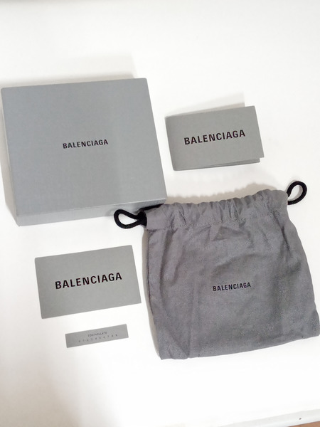 コンパクトウォレットBALENCIAGA/ BBロゴ 二つ折り財布 601474 BLK