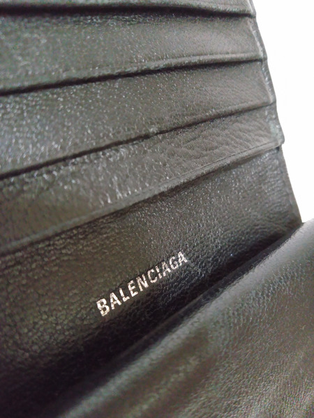 コンパクトウォレットBALENCIAGA/ BBロゴ 二つ折り財布 601474 BLK