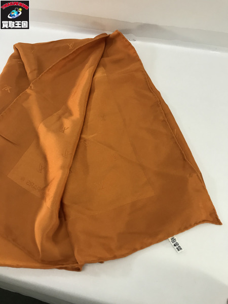 LV 小物 モノグラム　シルク　スカーフ オレンジ