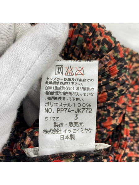 PLEATS PLEASE 長袖Tシャツ・カットソー モザイク 赤黒 (3)