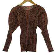 PLEATS PLEASE 長袖Tシャツ・カットソー モザイク 赤黒 (3)