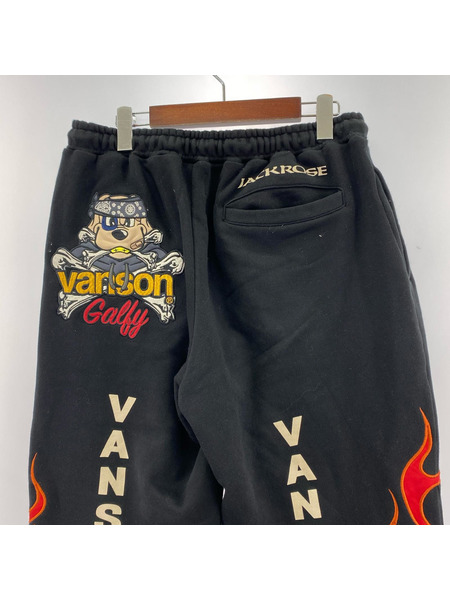 VANSON パンツ ×JACKROSE ×GALFY 骨犬 Sweat Pants 黒 (XL)