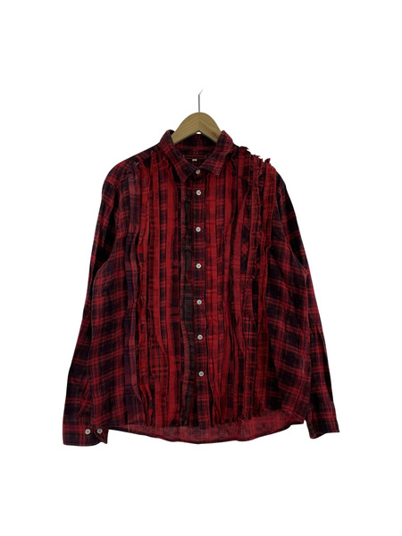 Rebuild by Needles 長袖シャツ リメイク 赤 XL
