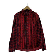 Rebuild by Needles 長袖シャツ リメイク 赤 XL
