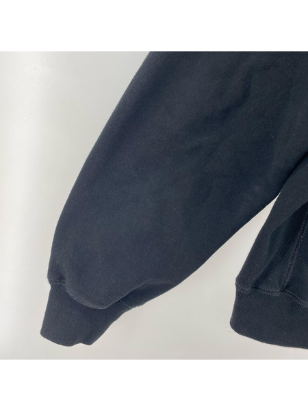 BLACK EYE PATCH パーカー レザーパッチ ロゴ 黒 (L)