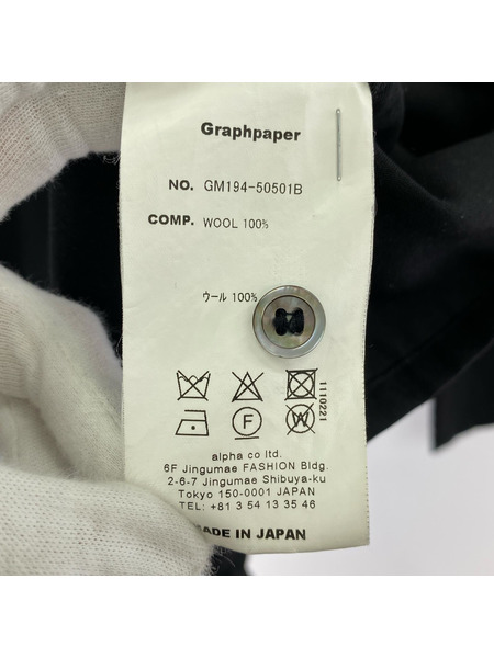 graphpaper 長袖シャツ ウールシャツ 1 ブラック