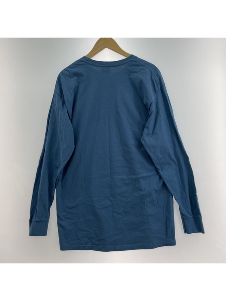 STUSSY ロゴ LS カットソー 青 M