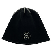 STUSSY ニットキャップ SKULLCAP EXPOSED STITCH ブラック