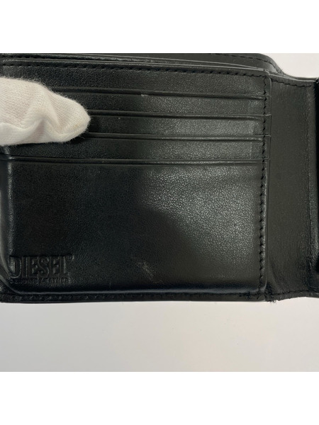 DIESEL コンパクトウォレット HOLI-D BI FOLD ロゴ 二ツ折リ財布 黒