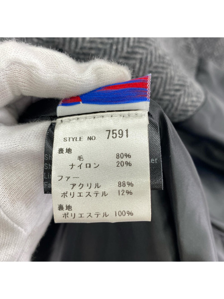 schott ジャケット ヘリンボーンボアカラーコート