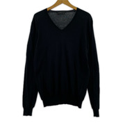 メンズラグ衣料 Vネックニット 黒 48