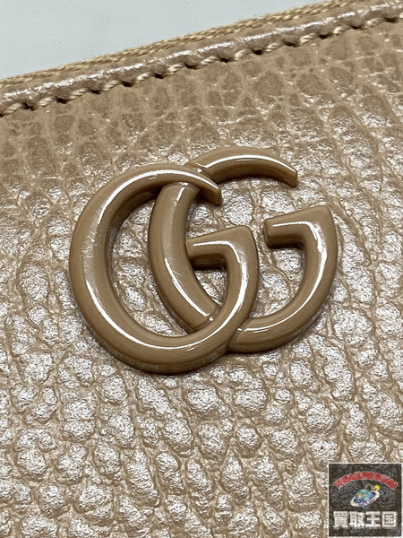 ＧＵＣＣＩ 長財布 GGマーモント　ラウンドファスナー　ローズベージュ
