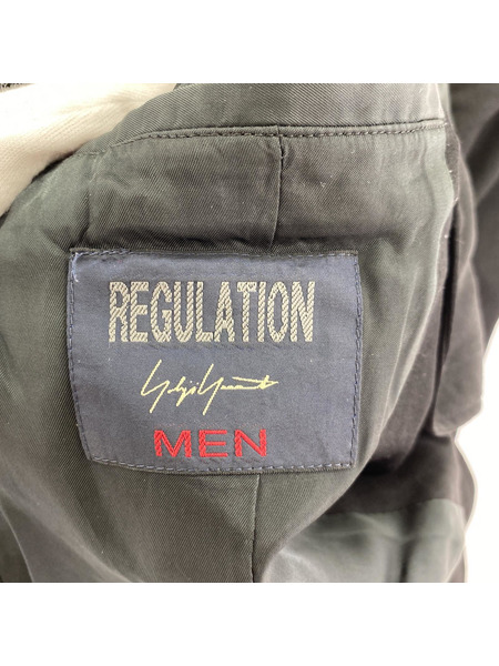 REGULATION Yohji Yamamoto ウールギャバ5BSノッチドジャケット 2 ブラック