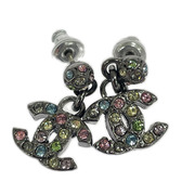 アクセサリー ココマークマルチカラー ラインストーンピアス