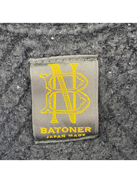 BATONER ニット・セーター ハーフジップ ブラック  2