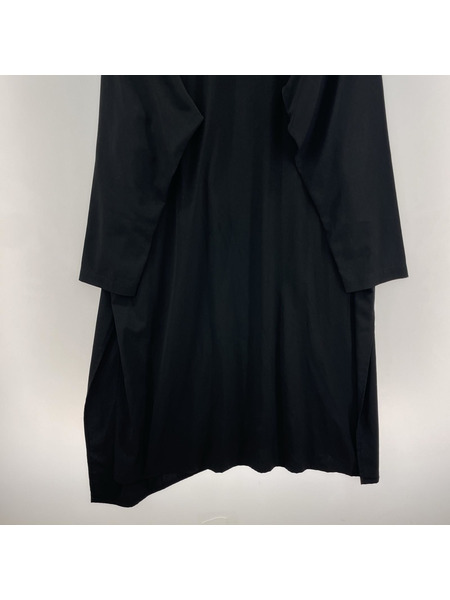Y's 長袖ワンピース CHINE LEFT GATHER SHIRT DRESS