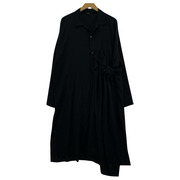 Y's 長袖ワンピース CHINE LEFT GATHER SHIRT DRESS