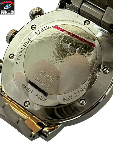 GUCCI グッチ Gクロノ YA101339 (101M) 電池交換済 メンズ QZ クオーツ クロノグラフ 