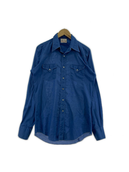 OLD・VINTAGE 長袖シャツ Hbar? ウエスタンシャツ 青