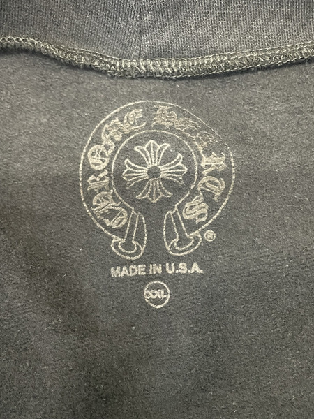 CHROME HEARTS SWTSHRT HD ZIP バーティカルロゴ アームロゴジップパーカー XXL 黒[値下]