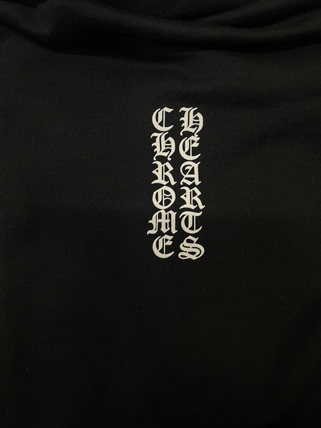 CHROME HEARTS SWTSHRT HD ZIP バーティカルロゴ アームロゴジップパーカー XXL 黒[値下]