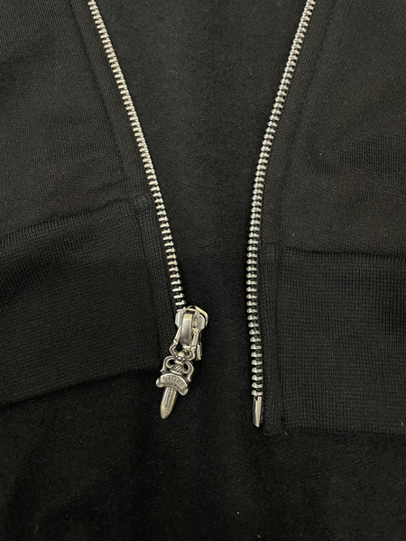 CHROME HEARTS SWTSHRT HD ZIP バーティカルロゴ アームロゴジップパーカー XXL 黒[値下]