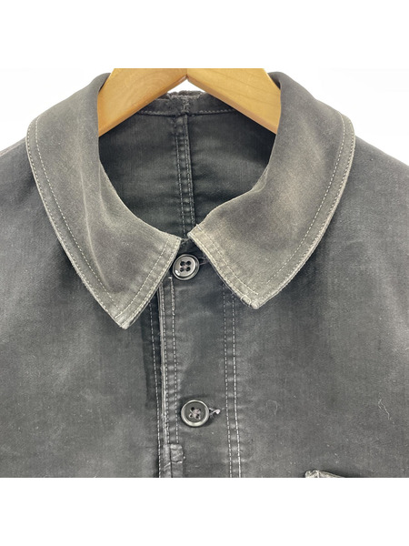 OLD・VINTAGE ジャケット LE MONT ST MICHEL 40s ブラックモールスキンジャケット[値下]